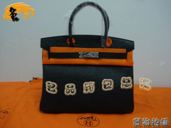 Hermes 手提包 Hermes Birkin 铂金包 30 Birkin Hermes 女包 Hermes鸵鸟纹